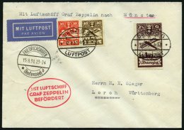 ZULEITUNGSPOST 121B BRIEF, Danzig: 1931, Fahrt Friedrichshafen-Münster, Prachtbrief - Zeppeline