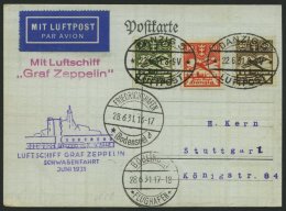 ZULEITUNGSPOST 112Aa BRIEF, Danzig: 1931, Schwabenfahrt, Post Nach Böblingen, Prachtkarte - Luft- Und Zeppelinpost