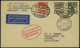 ZULEITUNGSPOST 82 BRIEF, Danzig: 1930, Landungsfahrt Nach Kassel, Prachtkarte - Poste Aérienne & Zeppelin