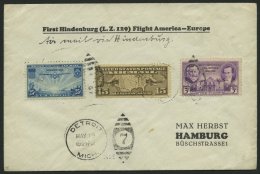 ZEPPELINPOST 411A BRIEF, 1936, 2. Nordamerikafahrt, USA-Post, Privater Sonderumschlag - Luft- Und Zeppelinpost