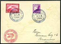 ZEPPELINPOST 299Ab BRIEF, 1935, 4. Südamerikafahrt, Bordpost Mit Stempel D, Prachtkarte - Zeppeline