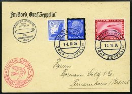 ZEPPELINPOST 280Ab BRIEF, 1934, 10. Südamerikafahrt, Beide Stempel, Prachtkarte - Zeppeline