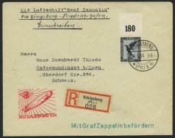 ZEPPELINPOST 246C BRIEF, 1934, Deutschlandfahrt, Auflieferung Königsberg, Frankiert Mit Mi.Nr. 383, Oberrandst&uuml - Luft- Und Zeppelinpost