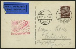 ZEPPELINPOST 246Ba BRIEF, 1934, Deutschlandfahrt, Auflieferung Berlin-Königsberg, Zeppelin-Ansichtskarte Mit Einzel - Zeppelines