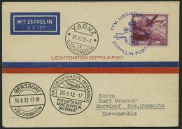 ZEPPELINPOST 167I BRIEF, 1932, 250.Fahrt, Liechtenstein-Post, Sonderkarte Des Postmuseums, Ecken Minimal Angestoße - Correo Aéreo & Zeppelin