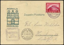 ZEPPELINPOST 127B BRIEF, 1931, Zürichfahrt, Bordpost Mit Zusatzstempel In Type I Auf Sonderkarte Der Mophila Hambur - Zeppeline