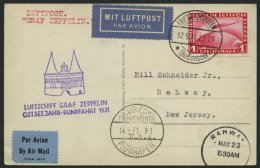 ZEPPELINPOST 108Bb BRIEF, 1931, Ostseejahr-Rundfahrt, Friedrichshafen-Lübeck, Frankiert Mit Mi.Nr. 455, Prachtkarte - Luft- Und Zeppelinpost