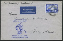 ZEPPELINPOST 98Aa BRIEF, 1930, Fahrt In Die Niederlande, Auflieferung Friedrichshafen, Abwurf Venlo, Prachtbrief - Luft- Und Zeppelinpost
