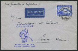 ZEPPELINPOST 98Aa BRIEF, 1930, Fahrt In Die Niederlande, Auflieferung Friedrichshafen, Abwurf Venlo, Prachtbrief - Correo Aéreo & Zeppelin