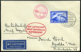 ZEPPELINPOST 93Aa BRIEF, 1930, Landungsfahrt Nach Bern, Auflieferung Fr`hafen, Frankiert Mit 2 RM Südamerikafahrt, - Zeppeline