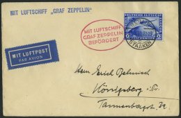 ZEPPELINPOST 80Bb BRIEF, 1930, Ostpreußenfahrt, Auflieferung Berlin, Frankiert Mit 2 RM Südamerikafahrt, Prac - Zeppelines