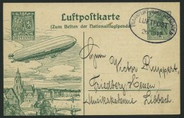 ZEPPELINPOST 16Ab BRIEF, 1912, Frankfurt-Wiesbaden, Poststempel Frankfurt, Prachtkarte - Luft- Und Zeppelinpost