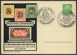 GANZSACHEN PP 126C14 BRIEF, Privatpost: 5 Pf. 3. Briefmarken-Ausstellung, Links Wiedertäufer-Gedenkmarken, Ungebrau - Other & Unclassified