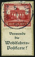 ZUSAMMENDRUCKE S 86 BrfStk, 1930, Nothilfe 15 + A1.3 Auf Knappem Briefstück, Pracht, Mi. 400.- - Zusammendrucke