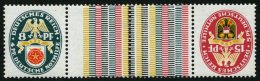 ZUSAMMENDRUCKE KZ 15 **, 1929, Nothilfe 8 + Z + Z + 8, Pracht, Mi. 250.- - Zusammendrucke