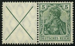 ZUSAMMENDRUCKE W 1.1 **, 1912, Germania X + 5, Pracht, Mi. 400.- - Se-Tenant