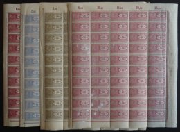 DIENSTMARKEN **, 1906, 10 Pf. - 4 Mk. Frachtstempelmarken, Wz. Kreuzblüten, 8 Werte, Je Im Bogen (50) Mit HAN, Post - Dienstmarken