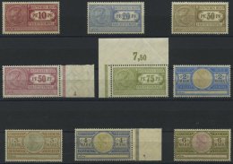DIENSTMARKEN **, 1906, 10 Pf. - 6 Mk. Frachtstempelmarken, Wz. Kreuzblüten, 9 Werte Postfrisch, Pracht - Oficial