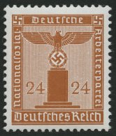 DIENSTMARKEN D 163y **, 1942, 24 Pf. Braunorange, Waagerechte Gummiriffelung, Pracht, Gepr. Schlegel, Mi. 350.- - Officials