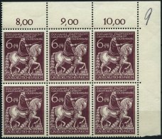 Dt. Reich 907IV **, 1945, 6 Pf. Oldenburg Im Sechserblock, Dabei Die Abarten Auf Feld 18 Und 20, Pracht - Usados