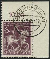 Dt. Reich 907 O, 1945, 6 Pf. Oldenburg, Rechte Obere Bogenecke, Ersttagsstempel, Pracht - Sonstige & Ohne Zuordnung