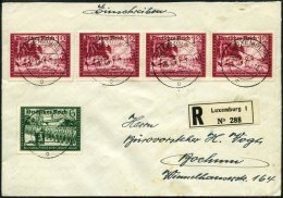Dt. Reich 773,775 BRIEF, 1941, 6 Und 12 Pf. (4x) Postkameradschaft Auf Einschreibbrief Aus Luxemburg, Rückseitiges - Gebraucht