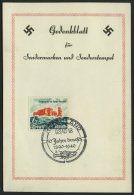 Dt. Reich 750 BrfStk, 1940, 6 Pf. Helgoland Auf Gedenkblatt Mit Ersttags-Sonderstempel, Pracht - Sonstige & Ohne Zuordnung