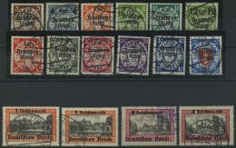 Dt. Reich 716-29x,y O, 1939, Danzig, 1 Und 2 RM Jeweils Beide Papiere!, Prachtsatz (16 Werte Komplett), Fotobefund H.D. - Sonstige & Ohne Zuordnung