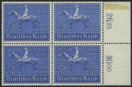 Dt. Reich 698 VB **, 1939, 25 Pf. Deutsches Derby Im Viererblock, Pracht, Mi. 320.- - Gebraucht