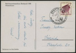 Dt. Reich 693 BRIEF, 1939, 15 Pf. Reichsgartenschau, Einzelfrankatur Mit Sonderstempel Auf Postkarte In Die Schweiz, Pra - Sonstige & Ohne Zuordnung