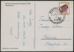 Dt. Reich 693 BRIEF, 1939, 15 Pf. Reichsgartenschau, Einzelfrankatur Mit Sonderstempel Auf Postkarte In Die Schweiz, Pra - Otros & Sin Clasificación