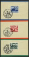 Dt. Reich 686-88 BrfStk, 1939, Automobilausstellung Auf Deutsche Bank Karten Mit Ersttags-Sonderstempel, Prachtsatz - Sonstige & Ohne Zuordnung