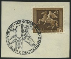 Dt. Reich 671y BrfStk, 1938, 42 Pf. Braunes Band, Waagerechte Gummiriffelung, Sonderstempel, Prachtbriefstück, Mi. - Usados