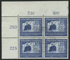 Dt. Reich 669 VB O, 1938, 25 Pf. Graf Zeppelin Im Viererblock Aus Der Linken Oberen Bogenecke, Pracht - Otros & Sin Clasificación