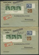 Dt. Reich 666 BRIEF, 1938, 6 Pf. Sportfeld Im Senkrechten Dreierstreifen Aus Der Bogenecke (1x Mit Bogenzähler!), 2 - Sonstige & Ohne Zuordnung