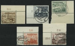 Dt. Reich 651/2,654/5,657 O, 1937, 5 Bogenecken, Pracht - Sonstige & Ohne Zuordnung