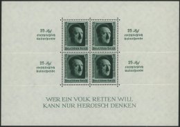 Dt. Reich Bl. 11 *, 1937, Block Reichsparteitag, Marken Postfrisch, Pracht, Mi. 90.- - Gebraucht