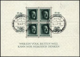 Dt. Reich Bl. 9 O, 1937, Block Kulturspende, Sonderstempel, Pracht, Mi. 90.- - Usados