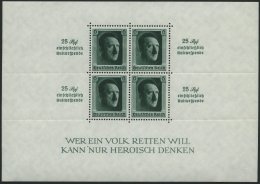 Dt. Reich Bl. 9 **, 1937, Block Kulturspende, Feinst, Mi. 320.- - Usados