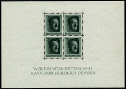 Dt. Reich Bl. 7 **, 1937, Block Hitler, Pracht, Mi. 70.- - Gebraucht