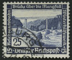 Dt. Reich 641x O, 1936, 25 Pf. Mangfall Autobahnbrücke, Senkrechte Gummiriffelung, Pracht, Fotobefund H.D. Schlegel - Autres & Non Classés