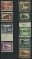 Dt. Reich 634-42 **, 1936, Bauten, Prachtsatz, Mi. 80.- - Usados