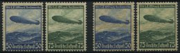 Dt. Reich 606/7X,Y (*),* , 1936, Luftschiff Hindenburg, Beide Wz., 4 Prachtwerte, Mi. 105.- - Autres & Non Classés