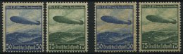 Dt. Reich 606/7X,Y (*),* , 1936, Luftschiff Hindenburg, Beide Wz., 4 Prachtwerte, Mi. 105.- - Otros & Sin Clasificación