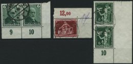 Dt. Reich 604,619,622 O, 1936, 3 Bogenecken, Pracht - Autres & Non Classés