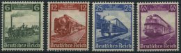 Dt. Reich 580-83 **, 1935, 100 Jahre Eisenbahn, Prachtsatz, Mi. 130.- - Gebraucht