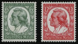 Dt. Reich 554/5 **, 1934, Schiller, Normale Zähnung, Pracht, Mi. 110.- - Gebraucht