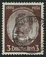 Dt. Reich 540yb O, 1934, 3 Pf. Dunkelrötlichbraun Lüderitz, Pracht, Fotoattest H.D. Schlegel, Mi. (600.-) - Sonstige & Ohne Zuordnung