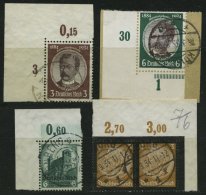 Dt. Reich 540/1,46,48 O,BrfStk , 1934, 4 Bogenecken, Pracht - Sonstige & Ohne Zuordnung