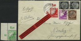 Dt. Reich 529 O,530 Brief , 1934, 5 Und 10 Pf. Adler, 2 Linke Obere Bogenecken, Dabei 10 Pf. Mit Zusatzfrankatur Auf Eil - Sonstige & Ohne Zuordnung